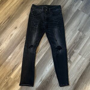 Men’s American Eagle Outfitters Black Distressed Skinny Jeans